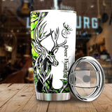 Maxcorners Love Hunting Camo Green Stainless Steel Tumbler