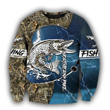 Maxcorners NORTHERN PIKE Fishing 3D Hoodie