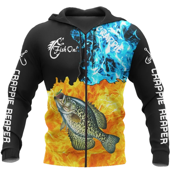 Maxcorners CRAPPIE ON FIRE Fishing 3D Hoodie