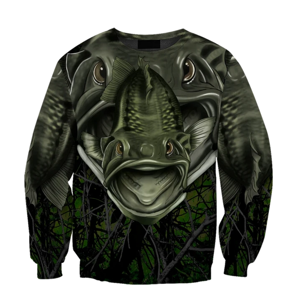 Maxcorners LARGEMOUTH Fishing 3D Hoodie