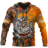 Maxcorners SNAKEHEAD ORANGE CAMO Fishing 3D Hoodie