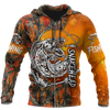 Maxcorners SNAKEHEAD ORANGE CAMO Fishing 3D Hoodie