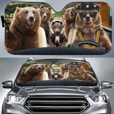 Maxcorners Brown Bear Family Auto Car Sunshade