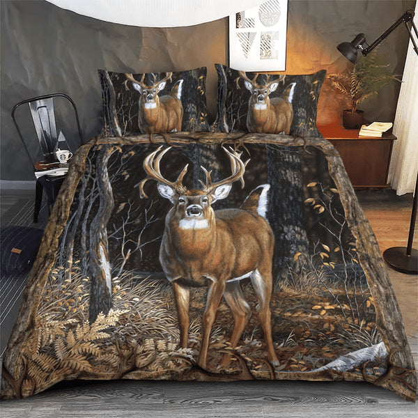 Maxcorners Deer Hunting Forest All Over Printed Bedding Set