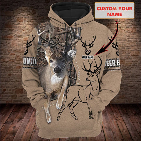 Maxcorners Personalized Name Deer Hunting Q2 All Over Printed Unisex Shirt