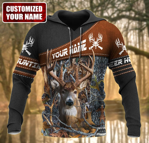 Maxcorners Personalized Name Deer Hunting Q3 All Over Printed Unisex Shirt