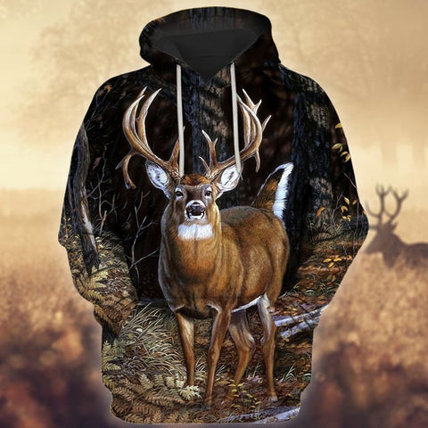 Maxcorners Deer Hunting Forest All Over Printed Unisex Shirt