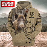 Maxcorners Personalized Name Boar Hunting Q2 All Over Printed Unisex Shirt