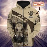 Maxcorners Personalized Name Boar Hunting 3D All Over Printed Unisex Shirt