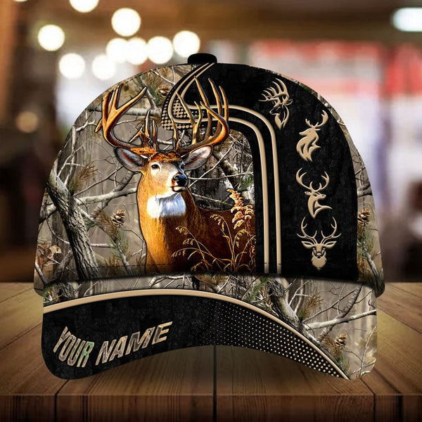 Maxcorners Beautiful Deer Hunting Camo Personalized Cap 3D