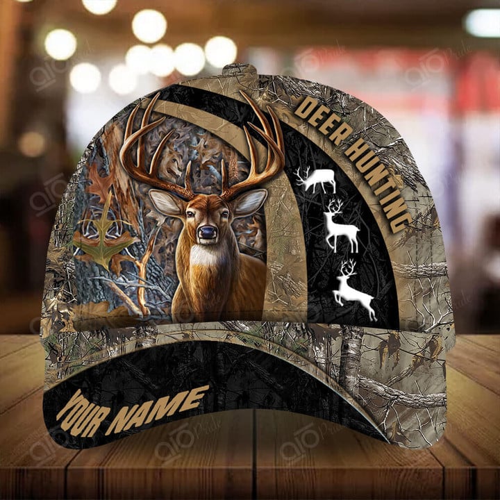 Maxcorners Awesome Deer Hunting Personalized Hats 3D Multicolored