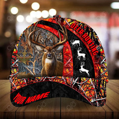 Maxcorners Awesome Deer Hunting Personalized Hats 3D Multicolored