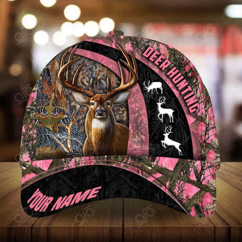 Maxcorners Awesome Deer Hunting Personalized Hats 3D Multicolored