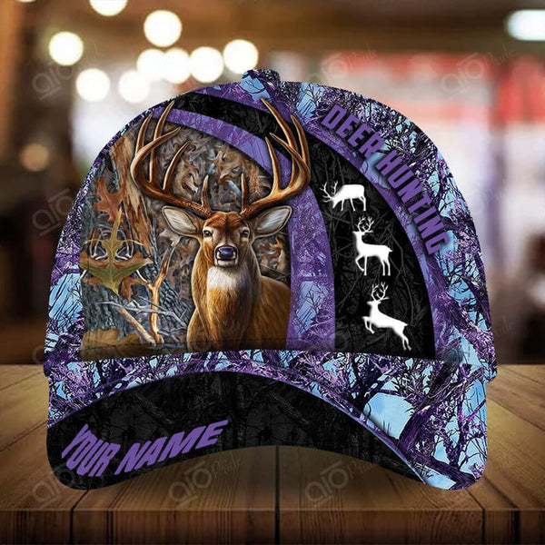 Maxcorners Awesome Deer Hunting Personalized Hats 3D Multicolored