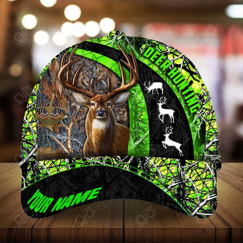 Maxcorners Awesome Deer Hunting Personalized Hats 3D Multicolored