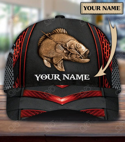 Maxcorners Custom Text Iron Fishing 3D Cap