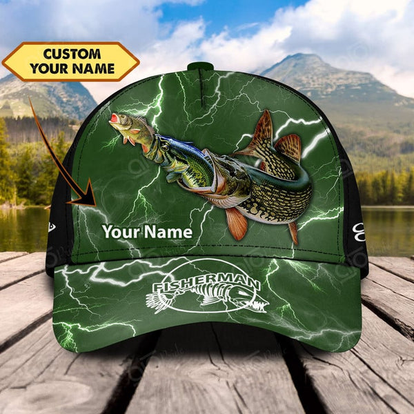 Maxcorners Custom Text Fishing Big Eats Print Cap