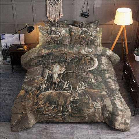 Maxcorners Camo Deer Hunting Art Bedding Set