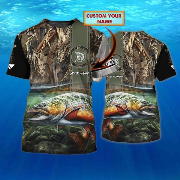 Maxcorners Fly Fishing Customize Name 3D Shirts