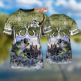 Maxcorners Bass Fishing Customize Name 3D Shirts