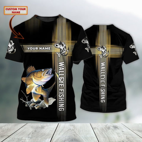 Maxcorners Walleye Fishing Customize Name 3D Shirts