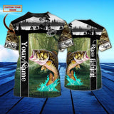 Maxcorners Bass Fishing Customize Name 3D Shirts