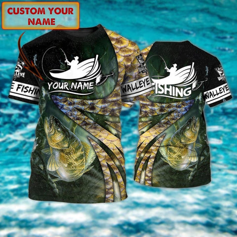 Maxcorners Walleye Fishing Customize Name 3D Shirts