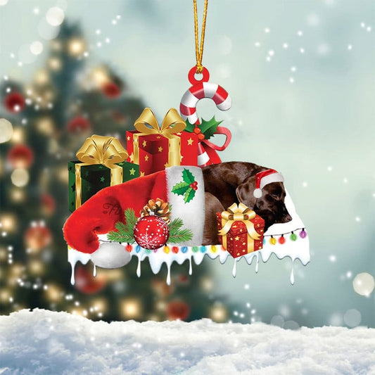 MAXCORNERS DOBERMAN MERRY CHRISTMAS HANGING ORNAMENT