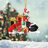 MAXCORNERS CORGI MERRY CHRISTMAS HANGING ORNAMENT