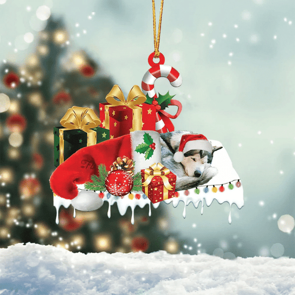 MAXCORNERS POODLE(WHITE) MERRY CHRISTMAS HANGING ORNAMENT