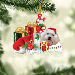 Maxcorners Alaskan Malamute Merry Christmas Hanging Ornament