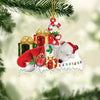 MAXCORNERS HUSKY MERRY CHRISTMAS HANGING ORNAMENT