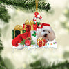 MAXCORNERS BERNESE MOUNTAIN MERRY CHRISTMAS HANGING ORNAMENT