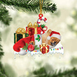 MAXCORNERS PUG MERRY CHRISTMAS HANGING ORNAMENT