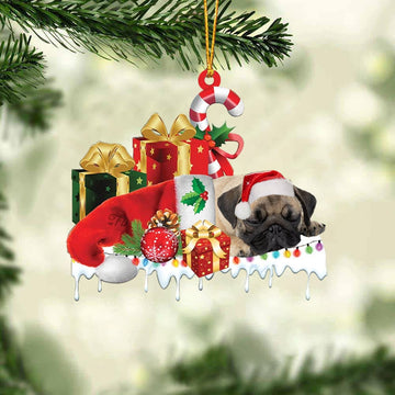 MAXCORNERS TRICOR CORGI MERRY CHRISTMAS HANGING ORNAMENT