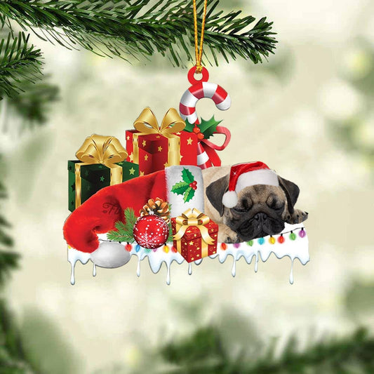 MAXCORNERS TRICOR CORGI MERRY CHRISTMAS HANGING ORNAMENT