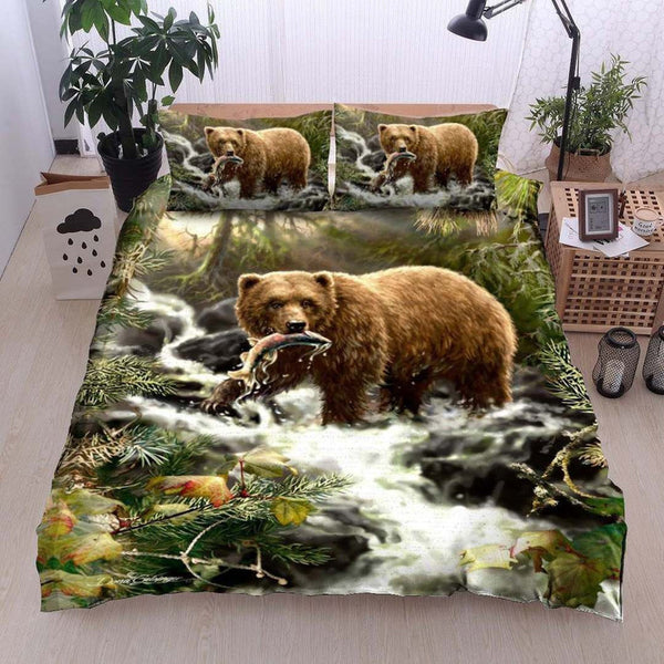 Maxcorners Funny Bear Hunting Bedding Set