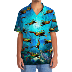 Maxcorners Scuba Diving Creature Colorful Hawaiian Shirt