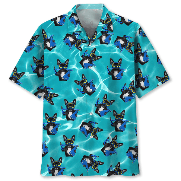 Maxcorners Scuba Diving Mask Dog Colorful Hawaiian Shirt