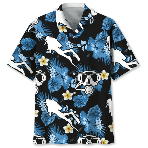 Maxcorners Scuba Diving Nature Colorful Hawaiian Shirt