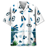 Maxcorners Scuba Diving Lovers Colorful Hawaiian Shirt