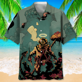 Maxcorners Scuba Diving Gray Colorful Hawaiian Shirt