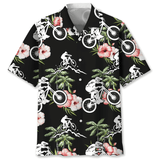 Maxcorner MOUNTAIN BIKE NATURE FLOWER HAWAIIAN SHIRT