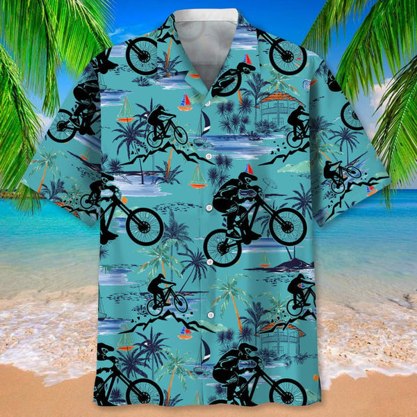 Maxcorner MOUNTAIN BIKE BEACH HAWAIIAN SHIRT