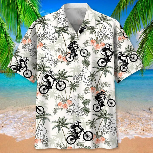 Maxcorner MOUNTAIN BIKE TROPICAL TREE HAWAIIAN SHIRT
