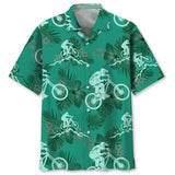 Maxcorner MOUNTAIN BIKE KELLY GREEN HAWAIIAN SHIRT