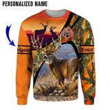 Maxcorners Deer Hunting For Hunter Orange Camo Custom Name Shirt 3D All Over Printed Clothes