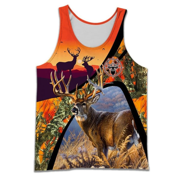 Maxcorners Deer Hunting For Hunter Orange Camo Custom Name Shirt 3D All Over Printed Clothes