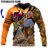 Maxcorners Deer Hunting For Hunter Orange Camo Custom Name Shirt 3D All Over Printed Clothes