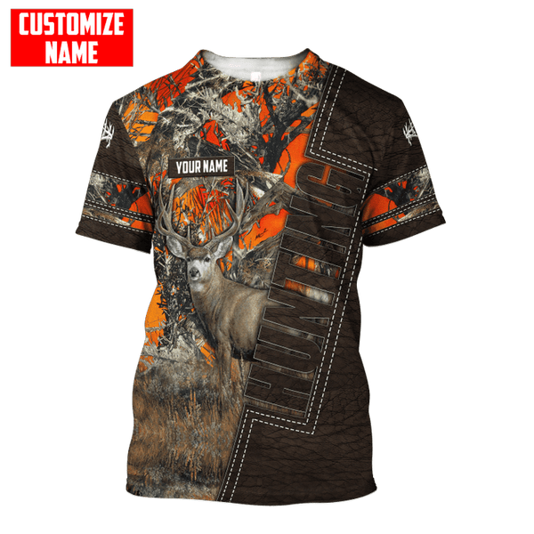 Max Corner PERSONALIZED DEER HUNTING Leather Pattern 1 All Over Printed Shirt Gift For Hunter